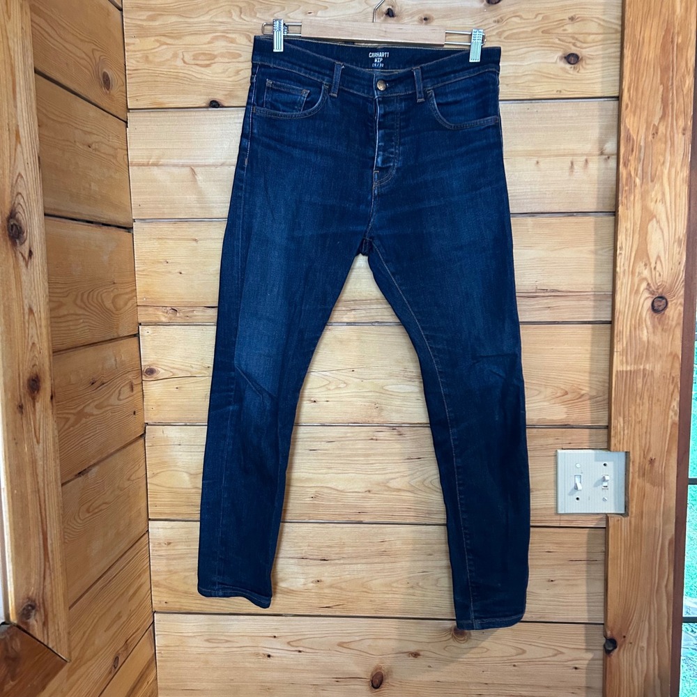 Coast Pant Slim Tapered Jeans Mens 29x32 Indigo Dark Wash Denim Carhartt WIP